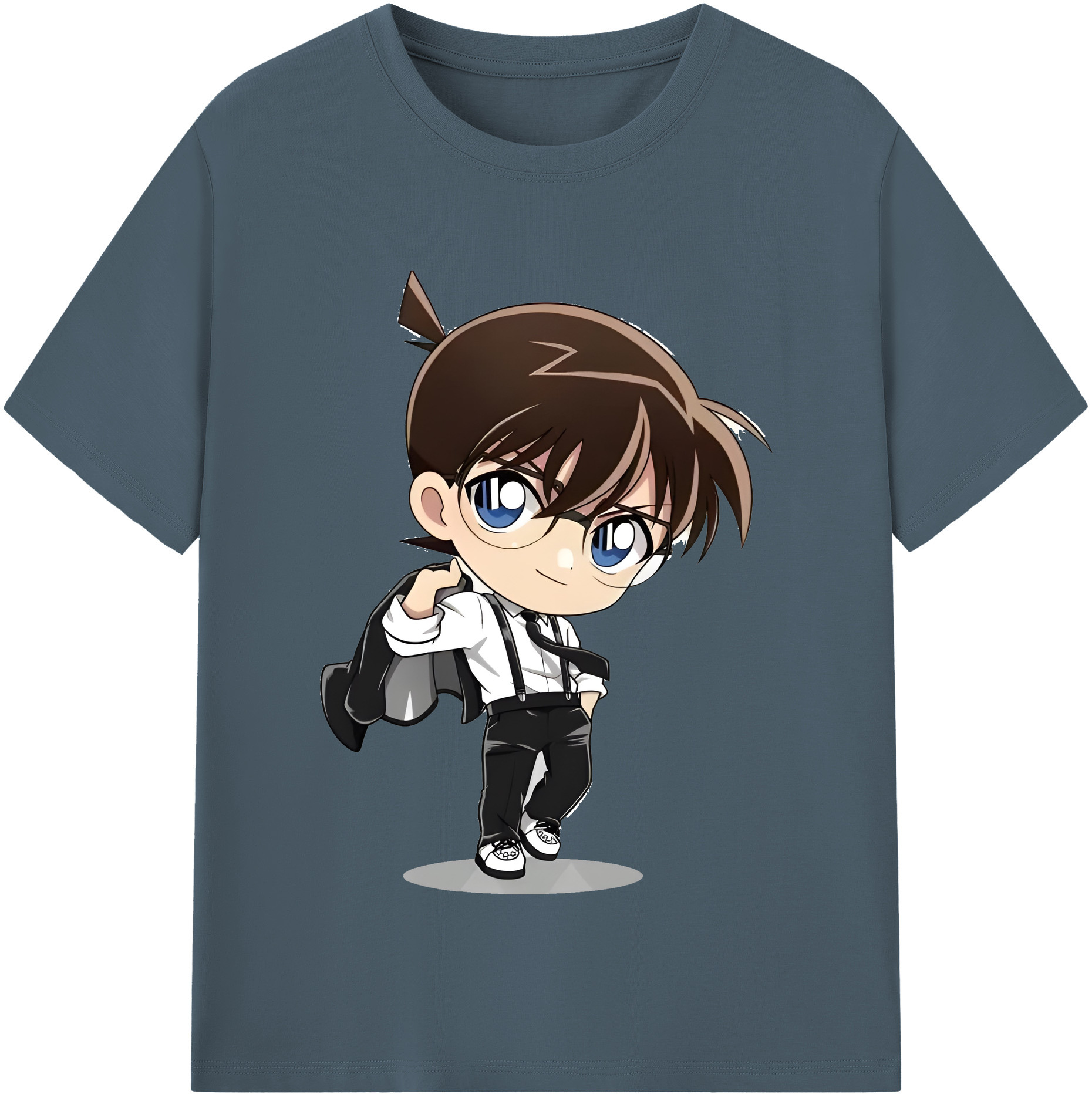 （画像用） 名探偵コナン 江戸川 コナン Detective Conan Conan Edogawa 綿100％半袖Tシャツ（フロントプリント）
